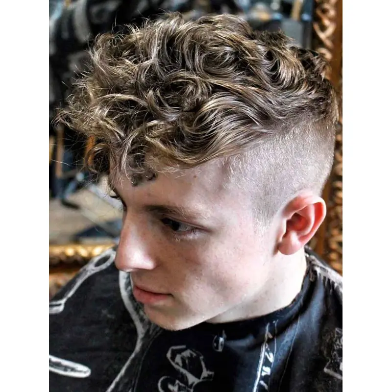 Men'S Wigs Remy Human Hair Wavy 4" Monofilament Wigs