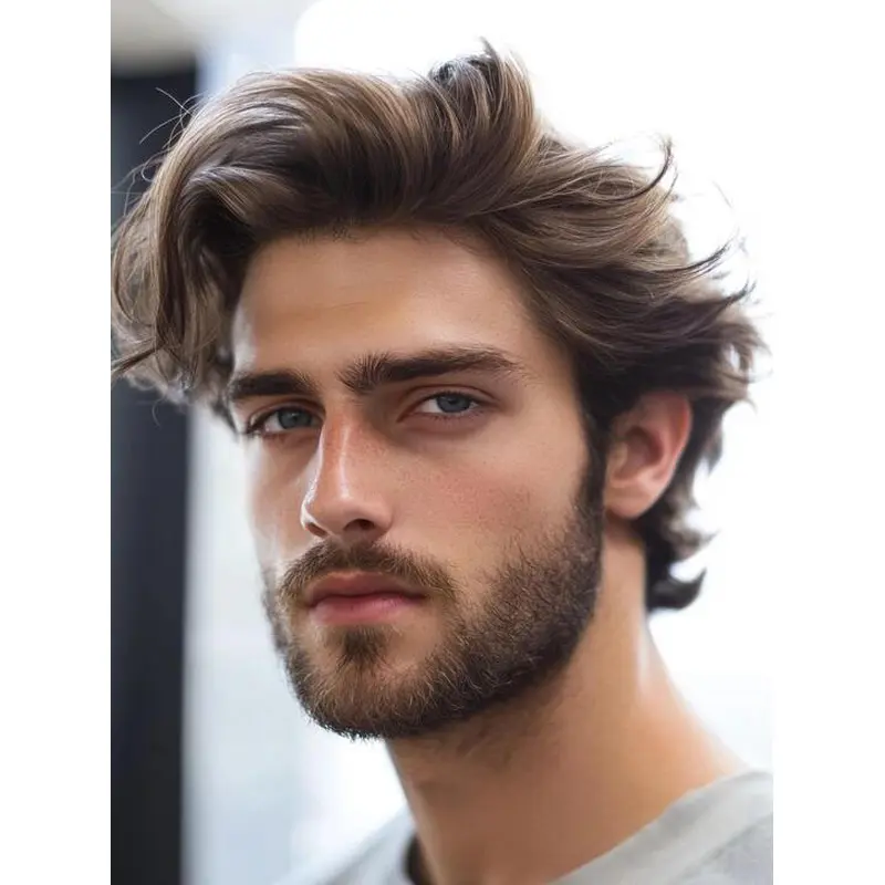 Short Hair Wig For Men Boycuts Blonde Wavy Wigs