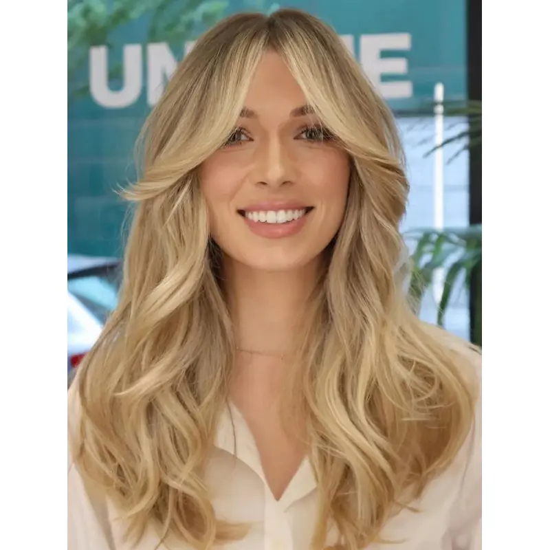 Wigs Long Hair Layered Wavy Wigs Synthetic Lace Front Wigs