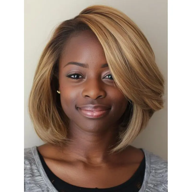 Burgundy Wigs African American Synthetic Monofilament 10" Wigs