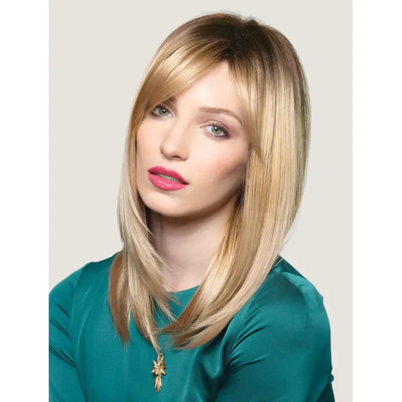 Fashionable Blonde Straight Long Lace Front Wigs