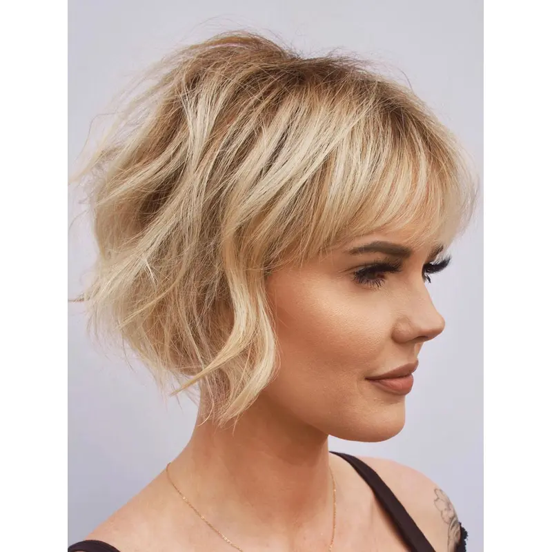 Ladies Short Wigs Blonde Synthetic Wig Short Wigs For Women
