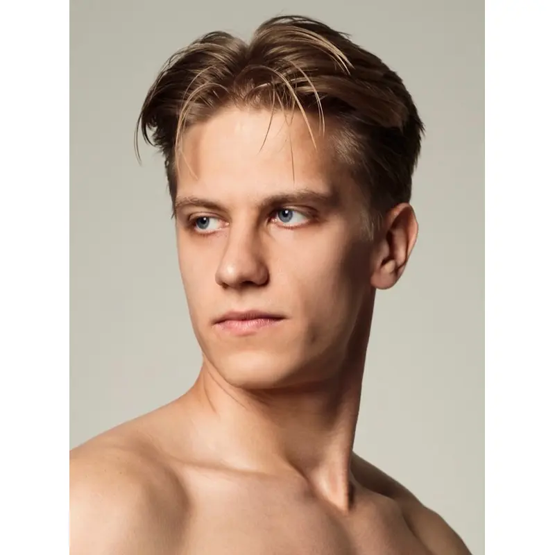 Male Wigs Wavy Lace Front 6" Brown Wigs