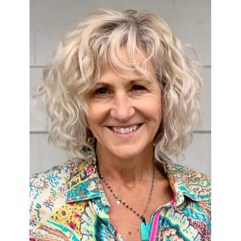 Medium Length Curly Wigs Lace Front Synthetic Wigs Bob Wigs