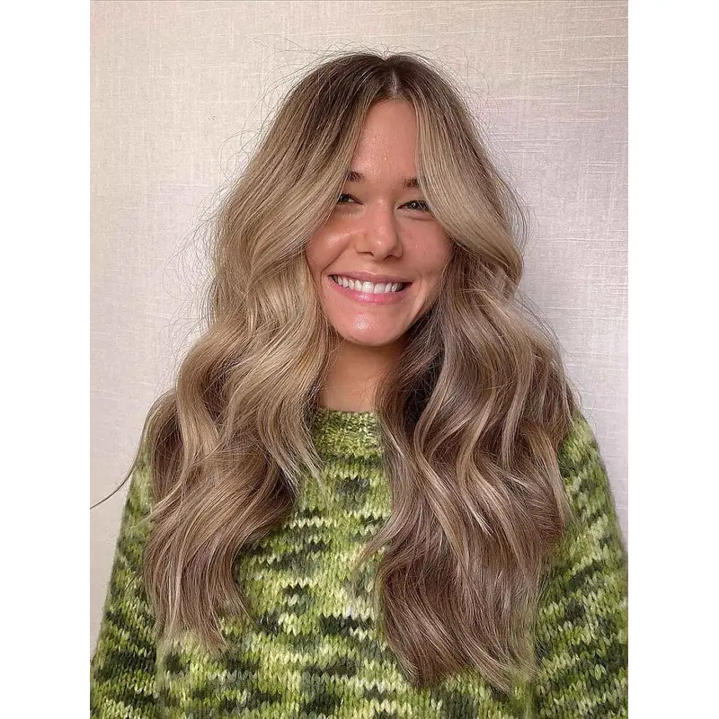 Monofilament Without Bangs 18" Wavy Wigs For Long Hair