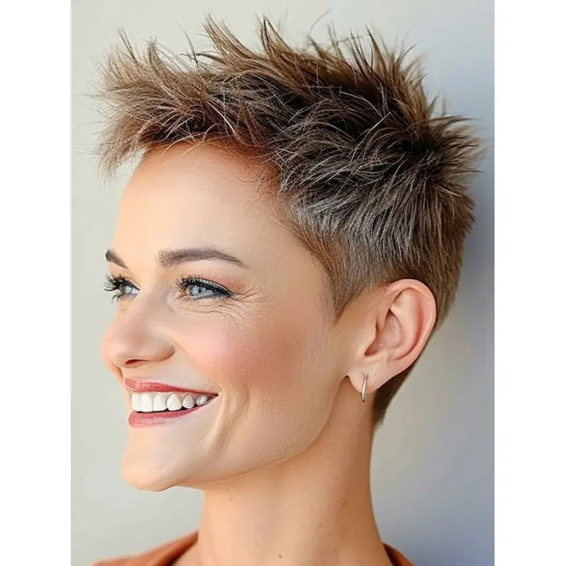 Short Brown Wigs 4" Monofilament Boycuts Wigs