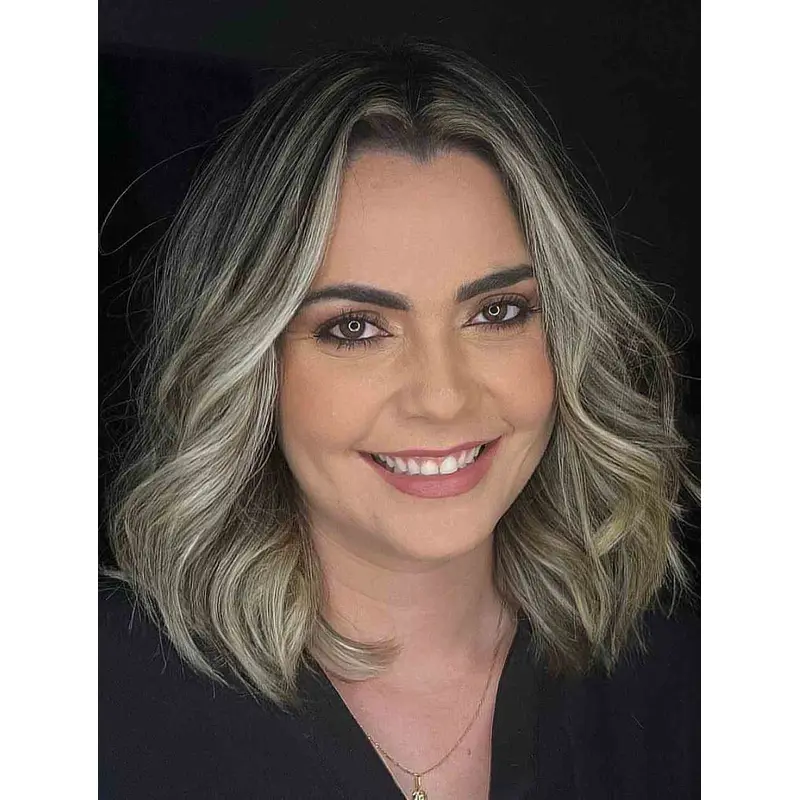 Shoulder Length Wig Wavy Lace Front Wigs Synthetic Bobs Wigs