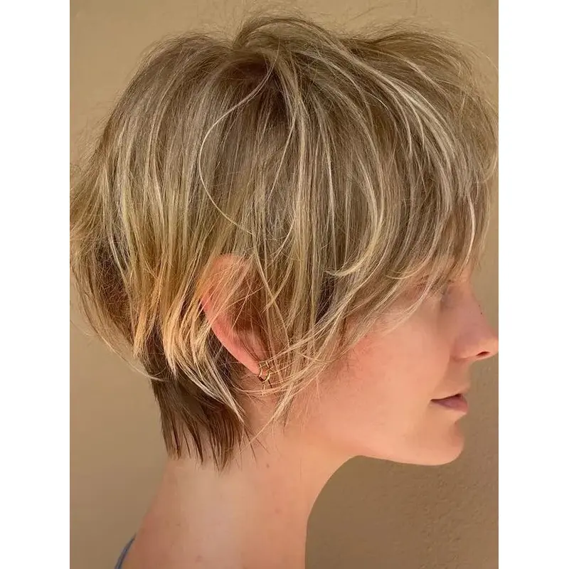 Ladies Wigs Short Styles Cropped Wigs Straight Synthetic Wigs