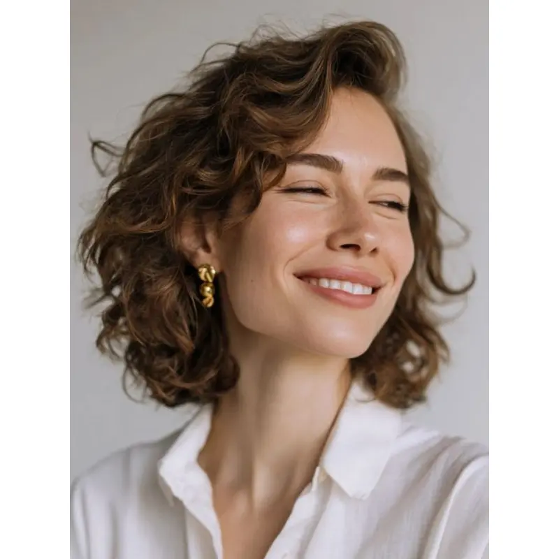 Medium Length Wigs For Women 12" Curly Remy Human Hair Wigs