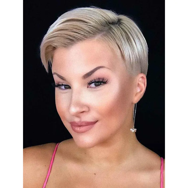 Short Pixie Wigs Blonde Pixie Cut Wigs Straight Fashion Short Wigs