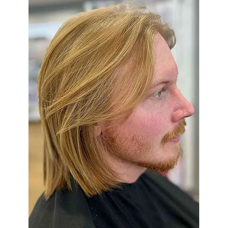 Wig Men Bobs Blonde Straight 14" Synthetic Wigs