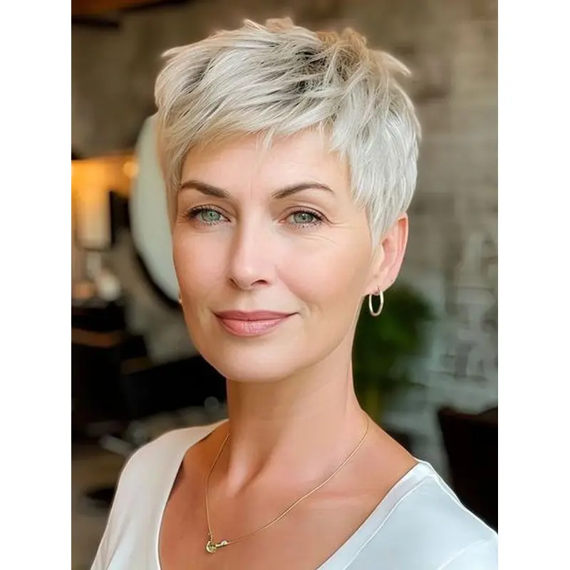 Blonde Short Wigs Human Hair 4" Straight Boycuts Wigs
