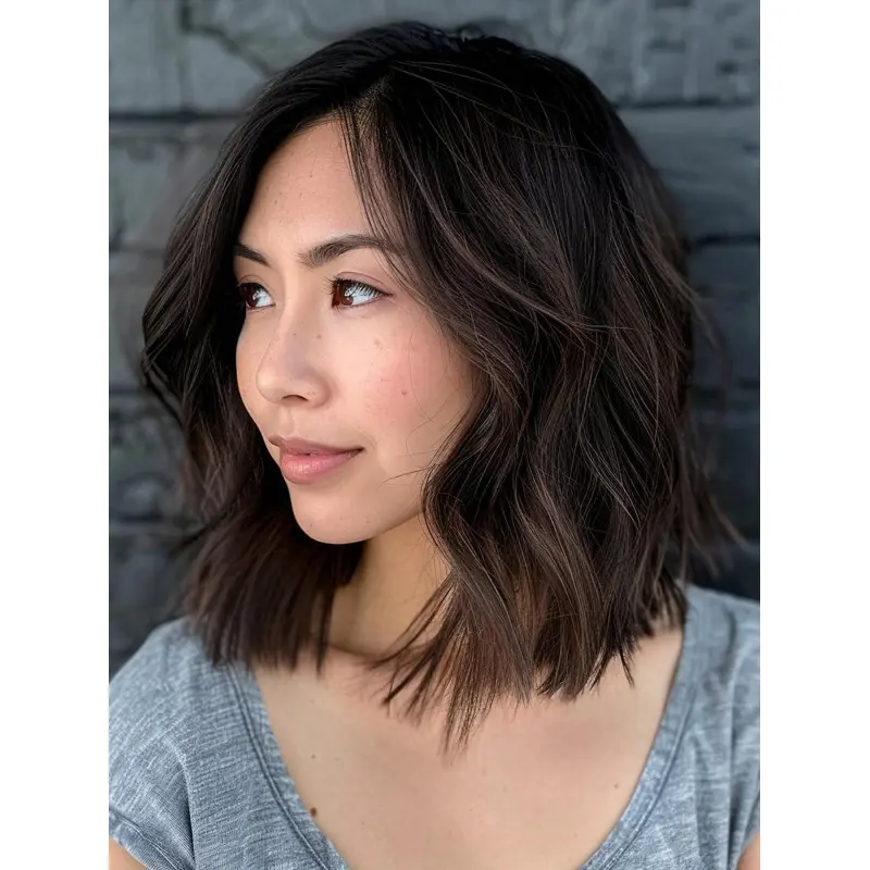 Hair Wigs Bobs Brown 14" Shoulder Length Layered Wigs