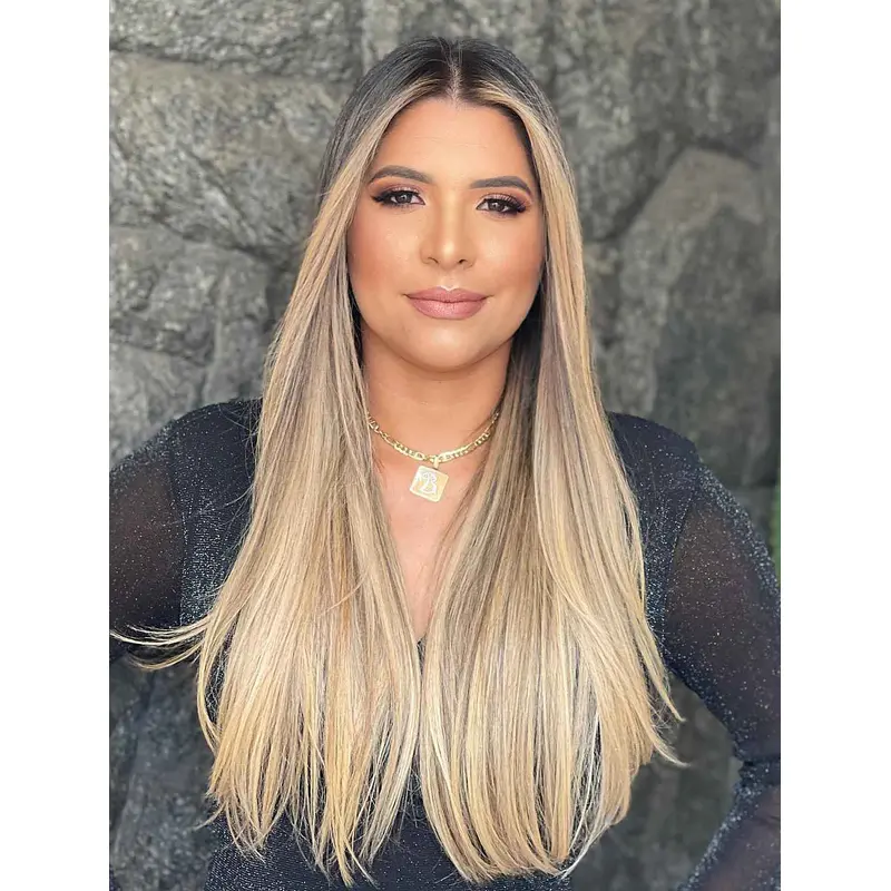 Long Straight Wigs Synthetic Without Bangs Blonde Wigs Long Layered Wigs