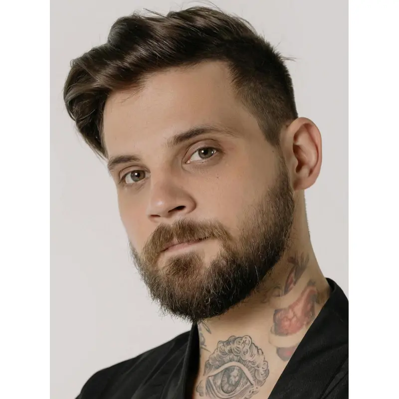 Mens Lace Front Wig Brown Sythetic 4" Cropped Wigs