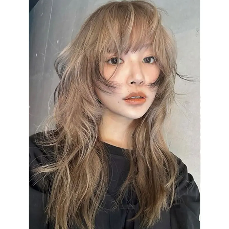 Remy Human Hair 18" Monofilament Long Wig With Bangs