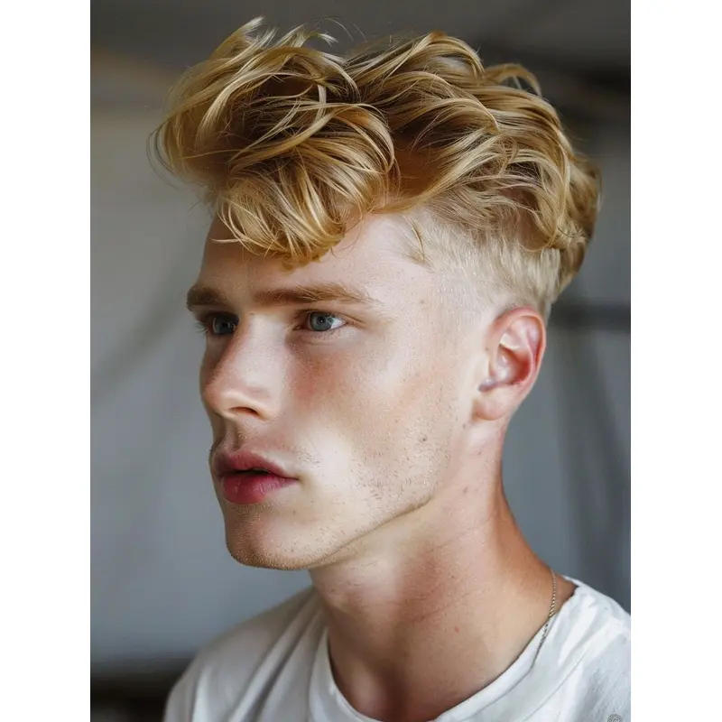 Wigs For Guys Blonde Sythetic 4" Cropped Wigs