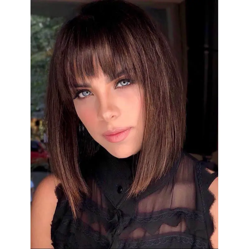 Lace Wigs Brown Synthetic Wigs Straight Bob Wigs