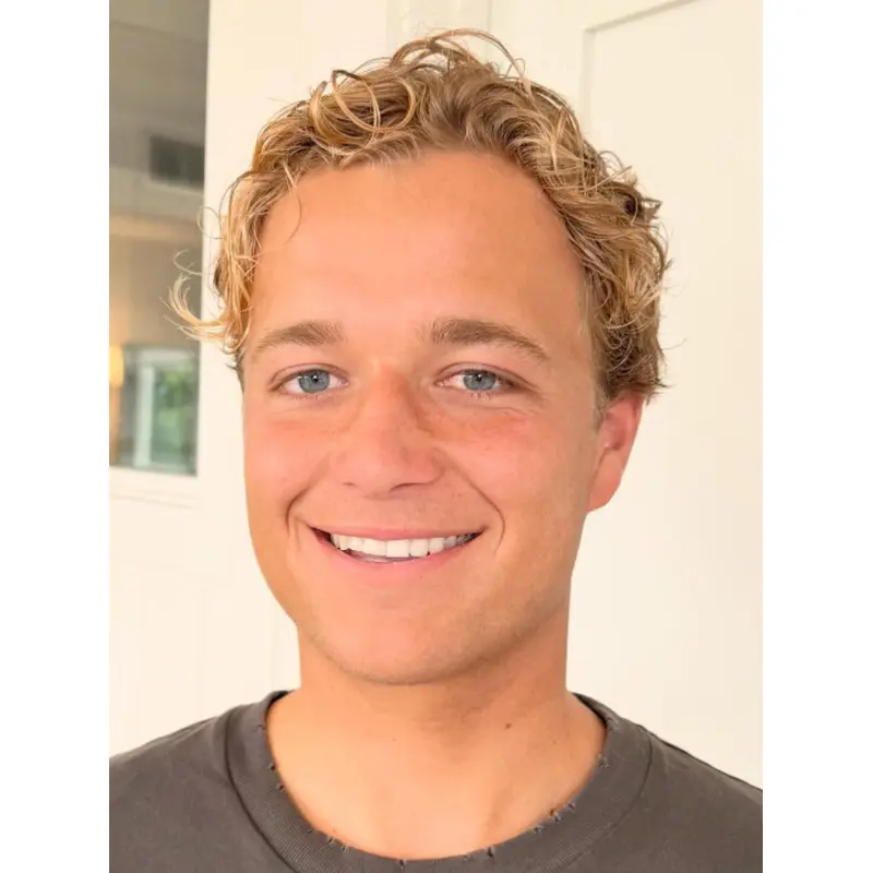 Mens Blonde Wigs 4" Curly Monofilament Layered Wigs