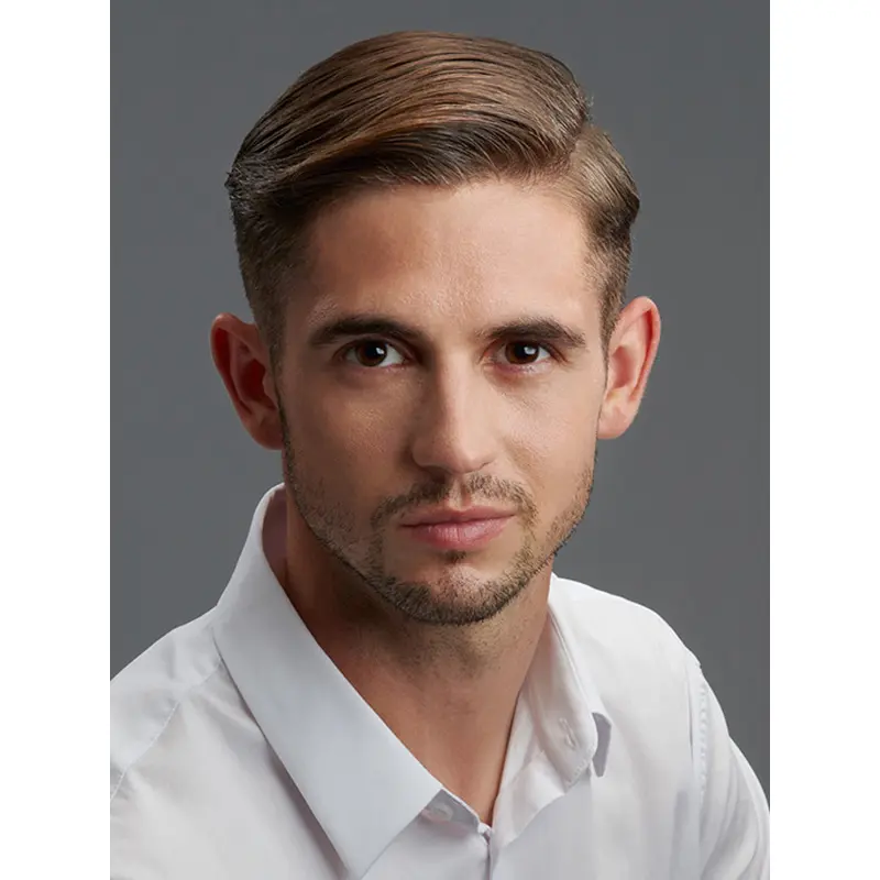 Mens Human Hair Wigs Boycuts Straight 4" Cropped Wigs