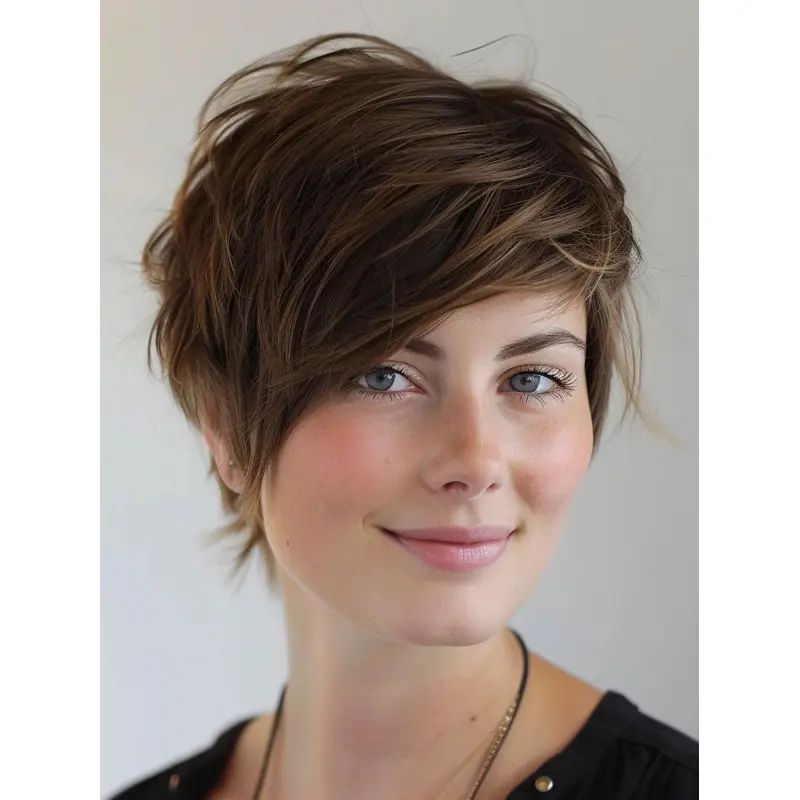 Short Cut Wigs Synthetic Wavy Layered Wigs