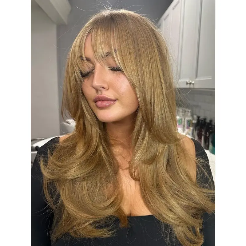 Long Natural Hair Wigs Wavy Monofilament Layered 20" Wigs