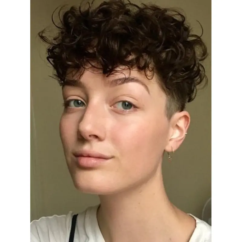 Short Hair Curly Wigs Synthetic 4" Monofilament Wigs