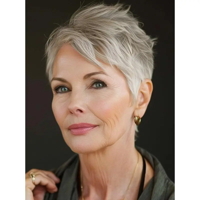 Short Human Hair Wigs For Women Monofilament 4" With Bangs Wigs