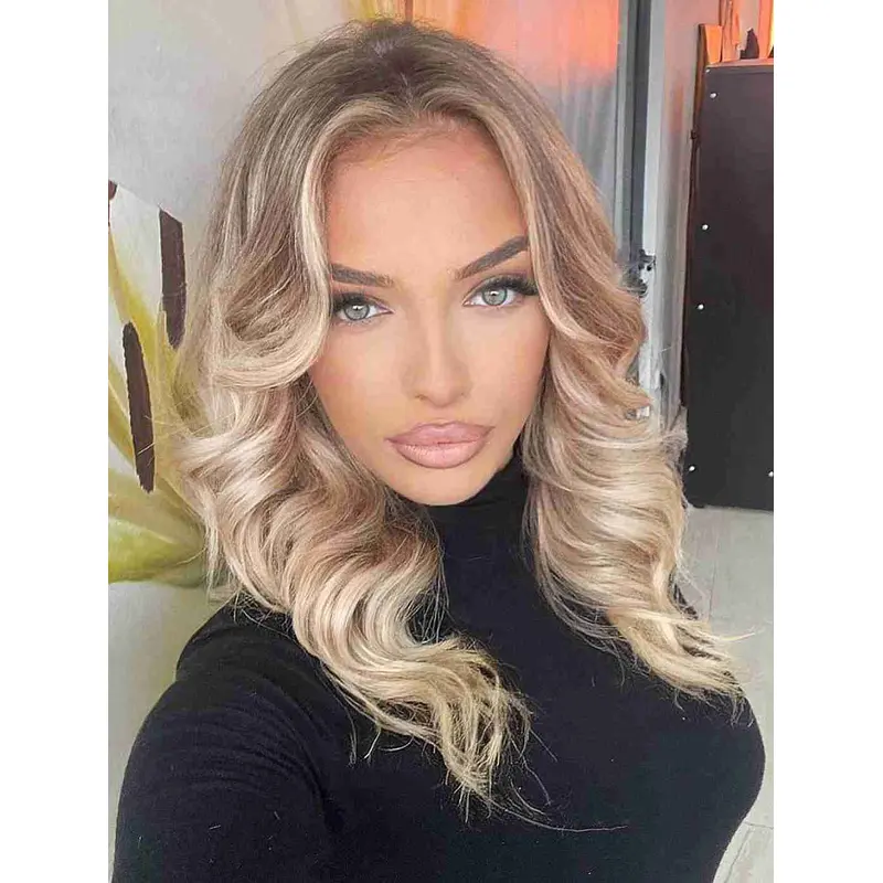 Wigs Shoulder Length Wavy Lace Front Wigs Synthetic Layered Wigs
