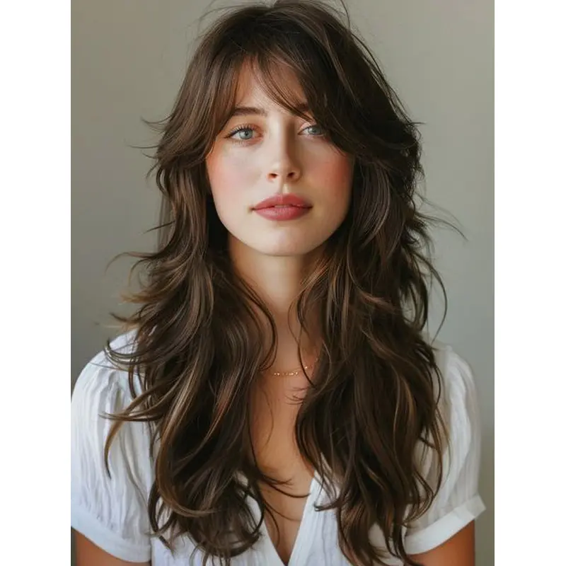 18" Monofilament With Bangs Long Wigs Human Hair