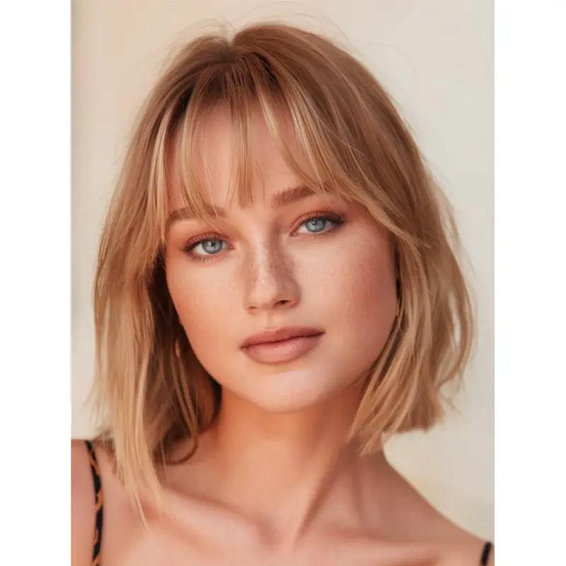 Blonde Bob Wig Lace Front 10" Remy Human Hair Chin Length Straight Wigs