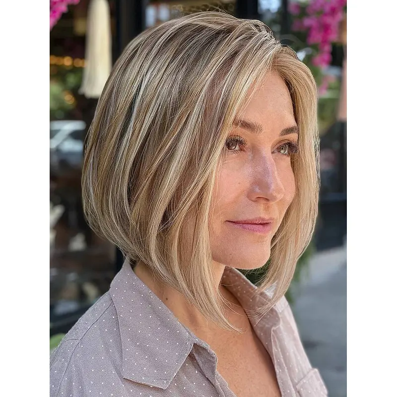 Bob Hairstyle Wig Blonde 10" Chin Length Layered Wigs