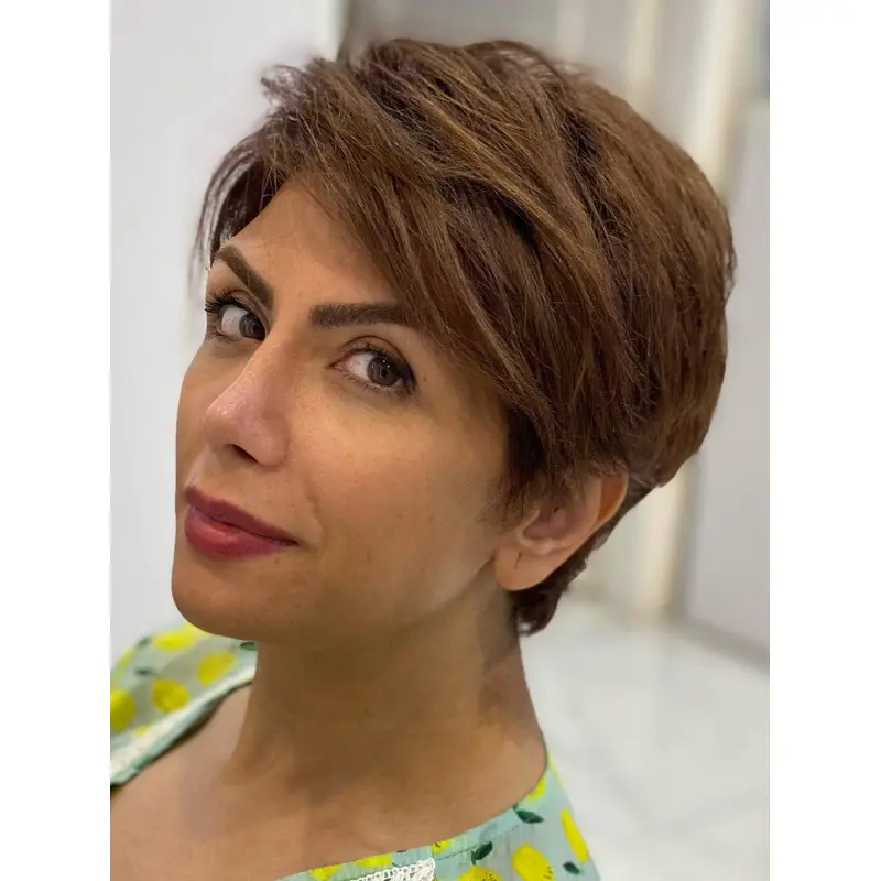 Human Hair Wigs Short Cuts Monofilament 4" Boycuts Wigs