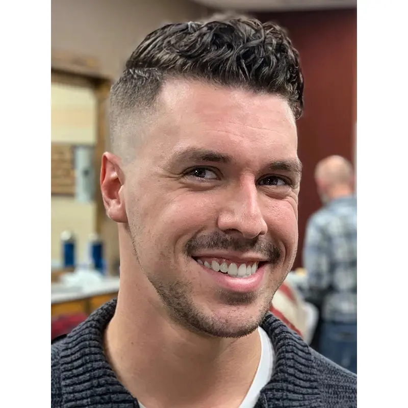 Male Hair Wigs Boycuts Brown 4" Curly Wigs