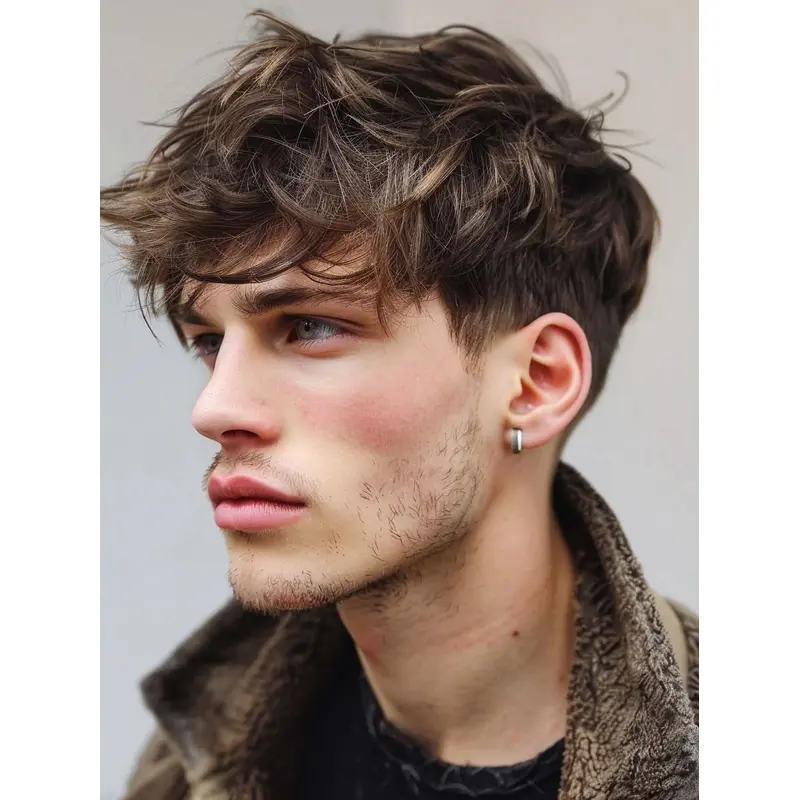 Wigs For Men With Cancer 4" Cropped Monofilament With Bangs Wigs