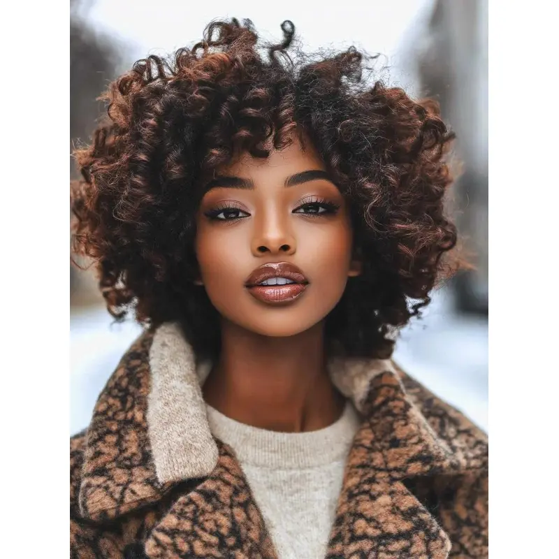 African American Wigs Online Kinky Shoulder Length Layered Wigs