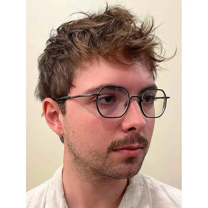 Human Hair Wigs For Mens Boycuts Straight Brown Wigs