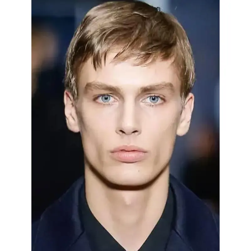 Lace Front Wigs For Men 4" Straight Synthetic With Bangs Wigs