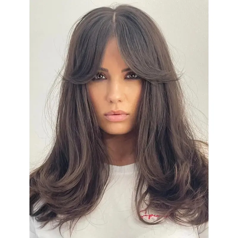 Long Wigs Lace Front Wavy Wigs Layered Synthetic Wigs