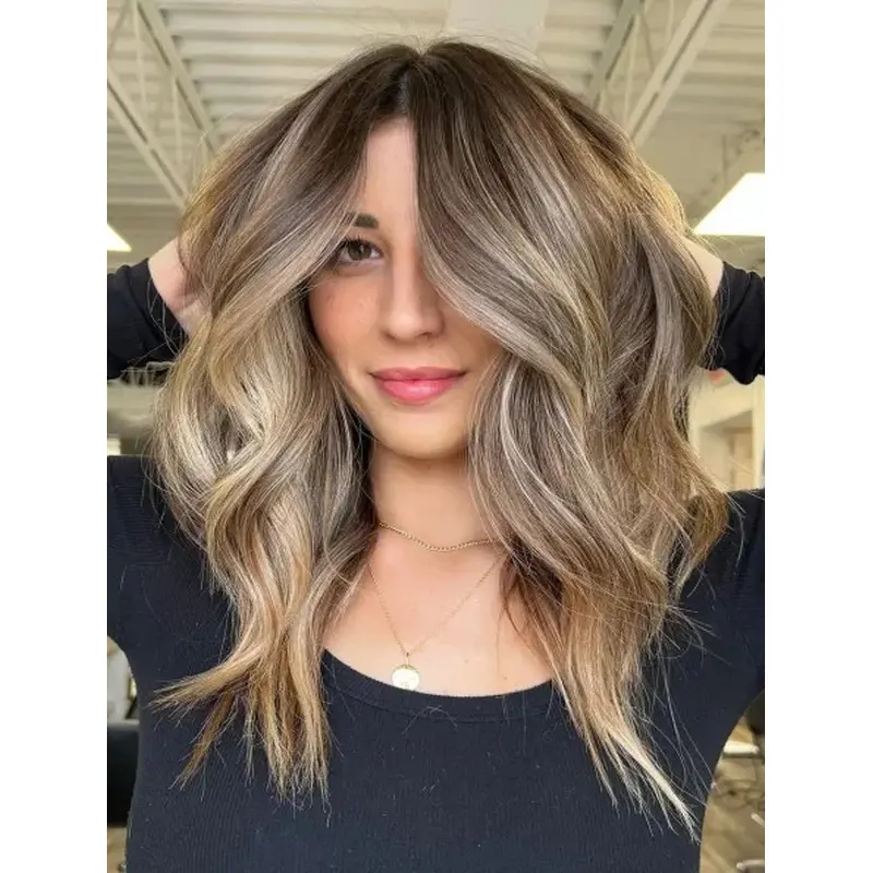 Wigs Blonde Long Wavy Synthetic Lace Front Wig Convenient Long Wigs