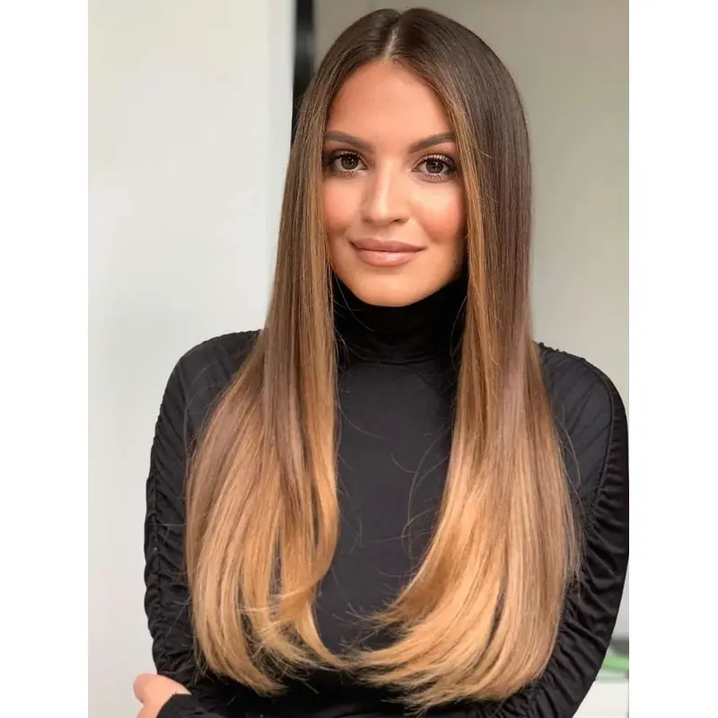 Wigs Long Hair Durable Straight Blonde Synthetic Wig Without Bangs Long Wigs