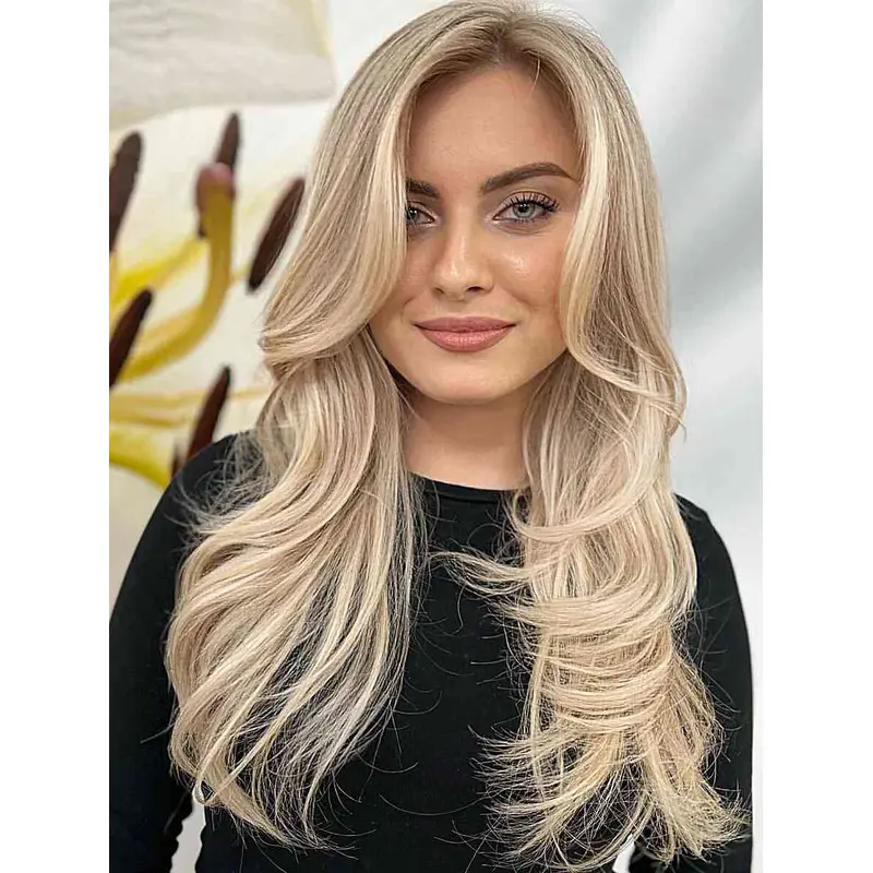Lace Front Layered 18" Blonde Wigs Long