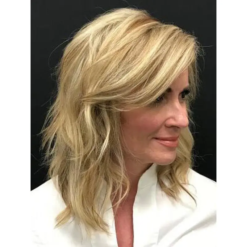 Lace Front Wigs Shoulder Length Wavy Wigs Blonde Wigs