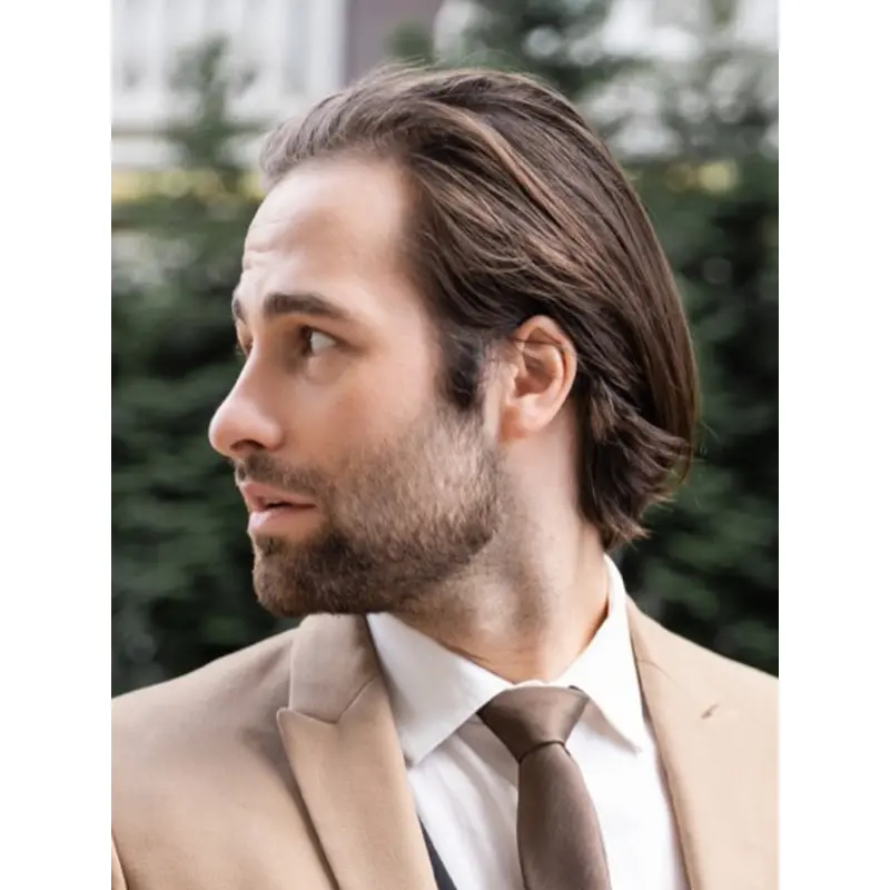 Lace Wigs Men Straight Brown Sythetic Wigs