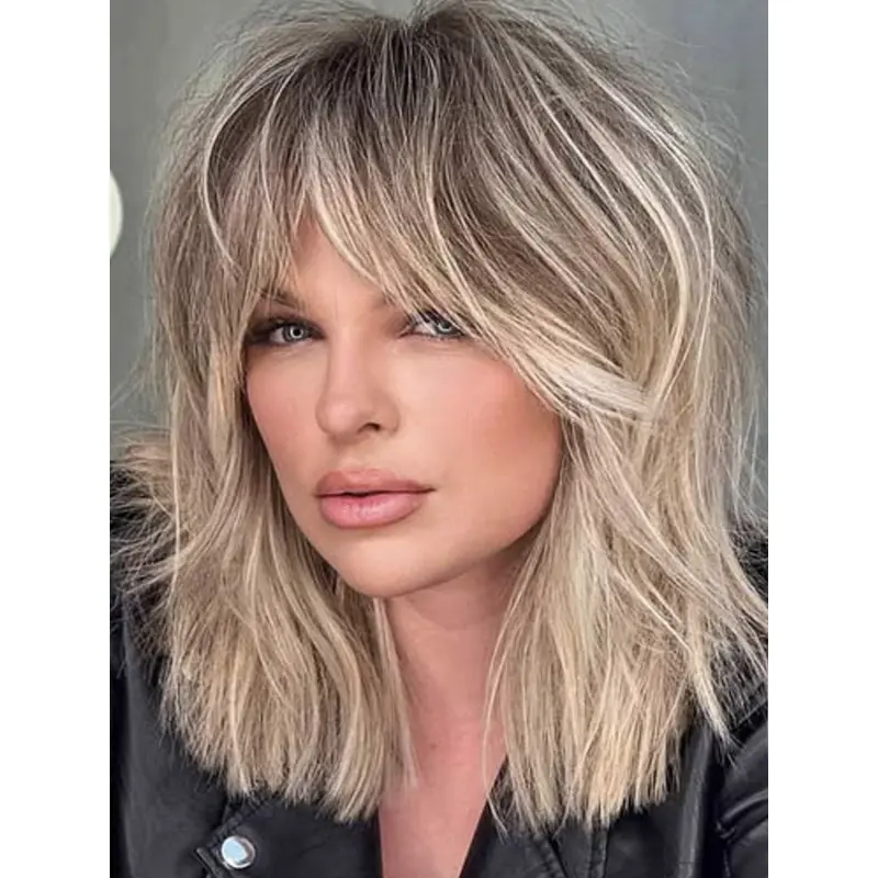 Medium Blonde Wig 12" Monofilament Synthetic Wigs