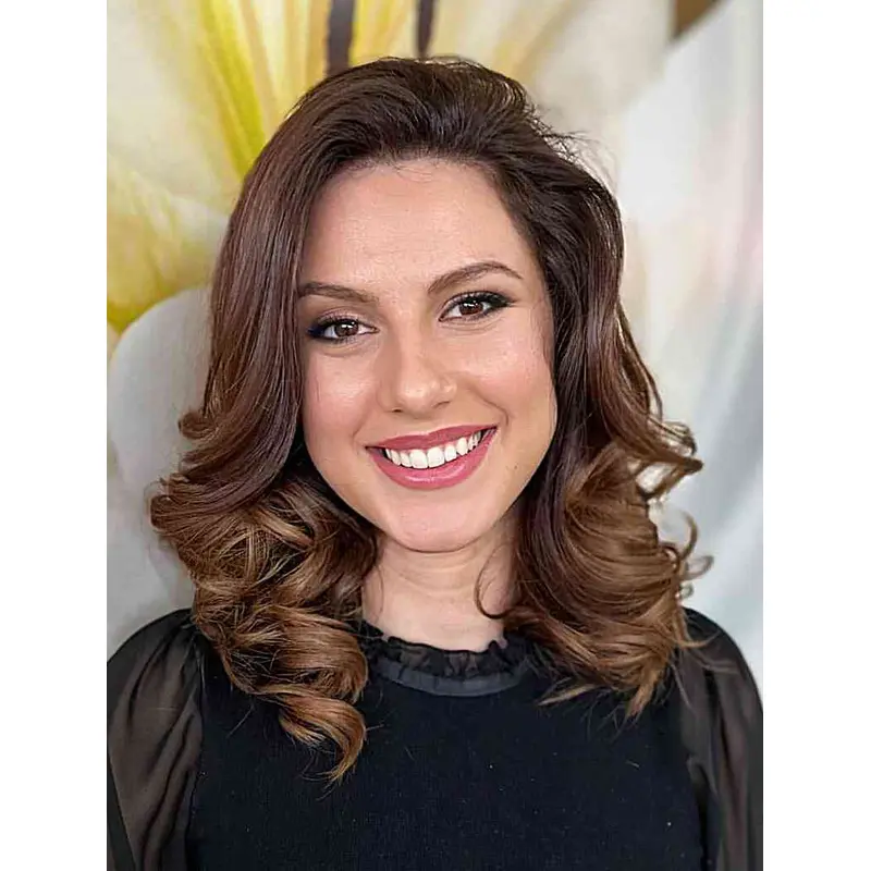 Medium Length Layered Wigs Synthetic Lace Front Wigs Curly Brown Wigs