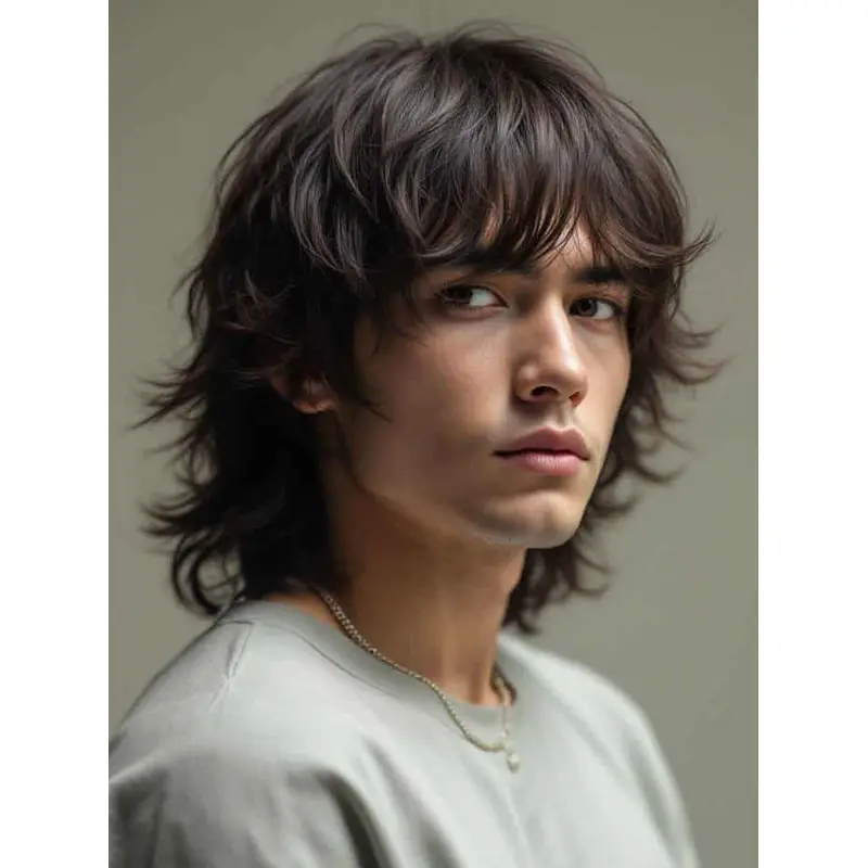 Professional Mens Wigs Shoulder Length 12" Brown Remy Human Hair Wigs