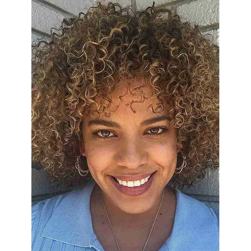 Short African Wigs Brown 8" Without Bangs Wigs