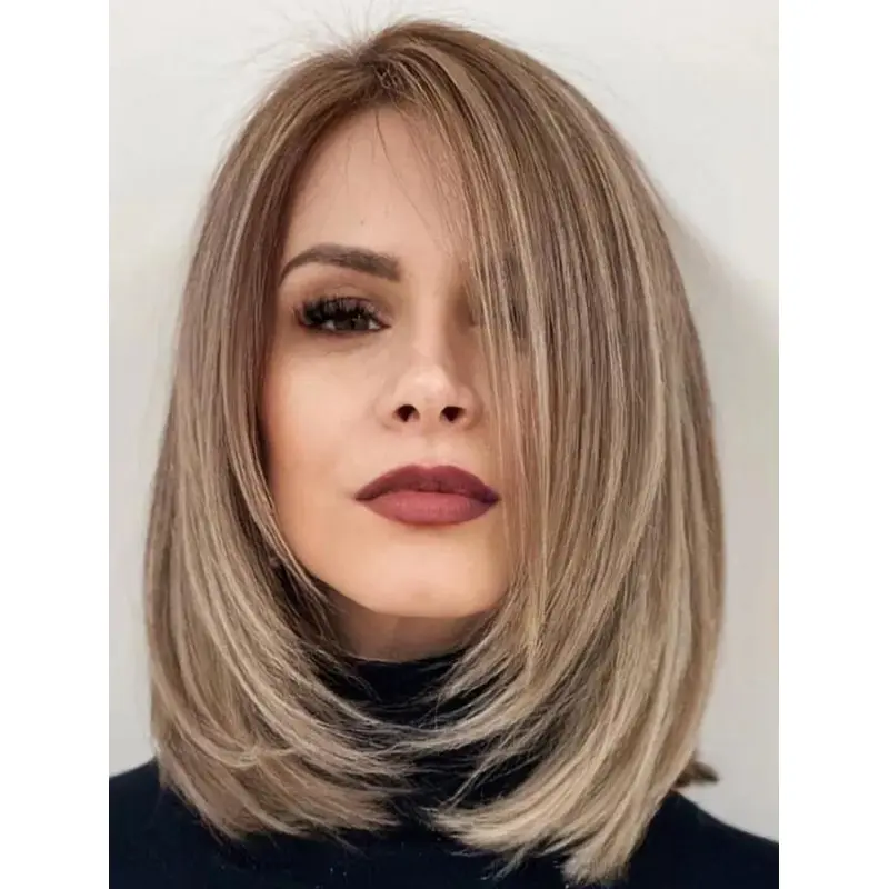 Wig Shops Straight Lace Front Blonde Synthetic Without Bangs Fabulous Layered Wigs