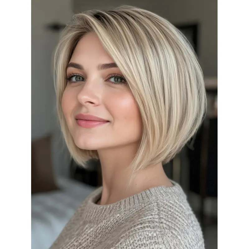 Bobs Wigs Blonde 10" Chin Length With Bangs Wigs